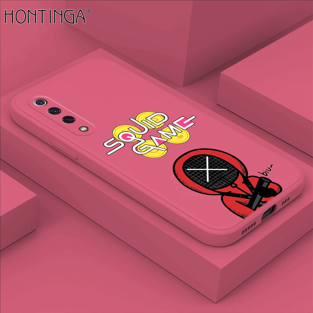 Hontinga for Xiaomi Mi 9 SE Case Fashion Cartoon Electric Baton Judge Role Phone Cover Square Liquid Silicone Trend Phone Case