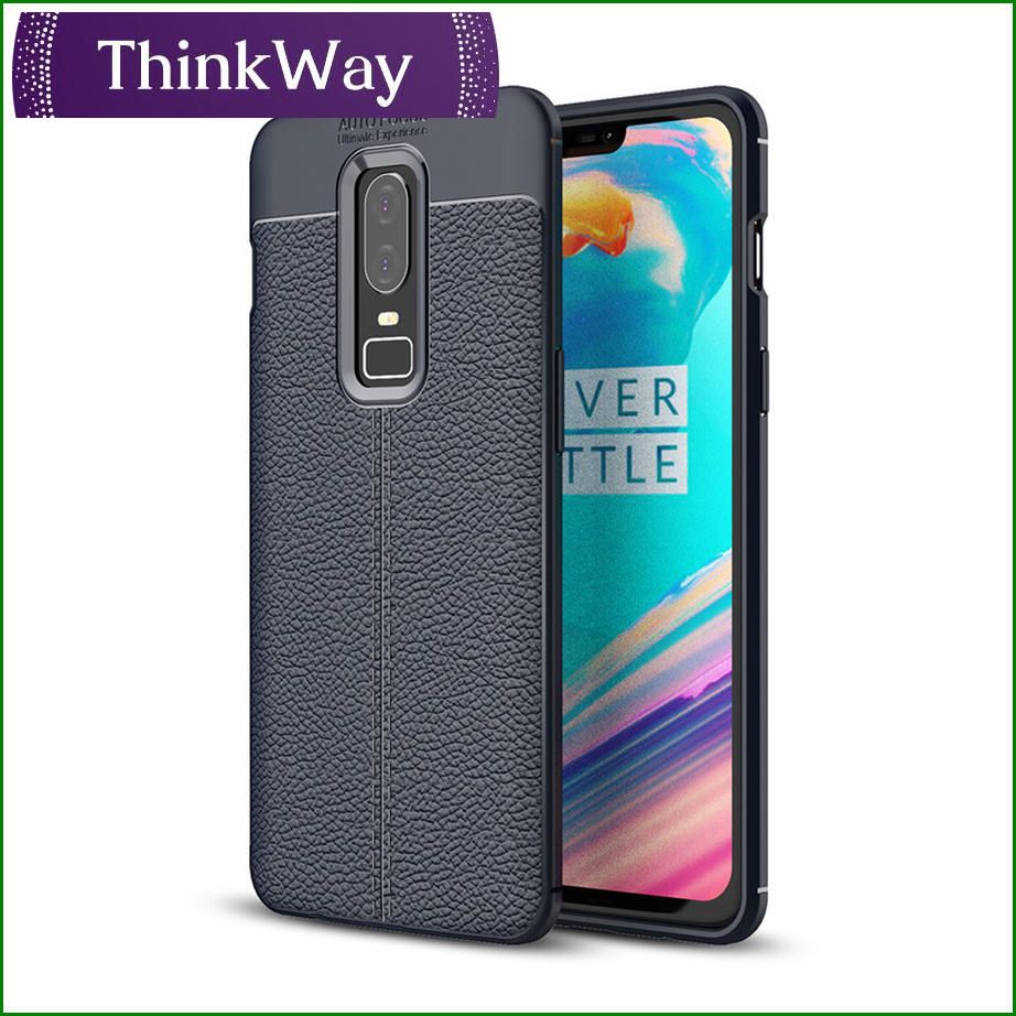 Flexible Soft Ultra-thin Litchi Leather Texture Phone Case All-Inclusive Business TPU Protective Case For One plus 6/one plus 6 & One Plus 5/One Plus 5