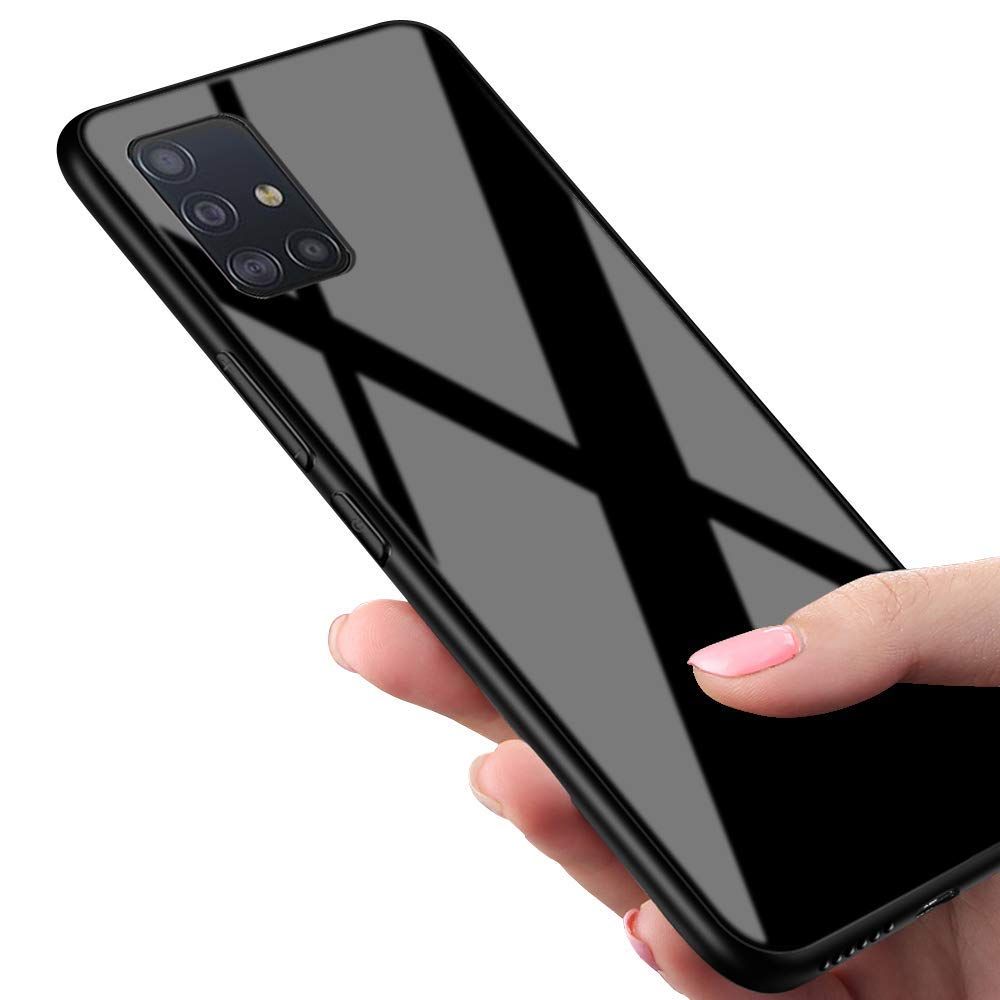 Realme X2 Pro Glass Case Phone Back Cover - Black