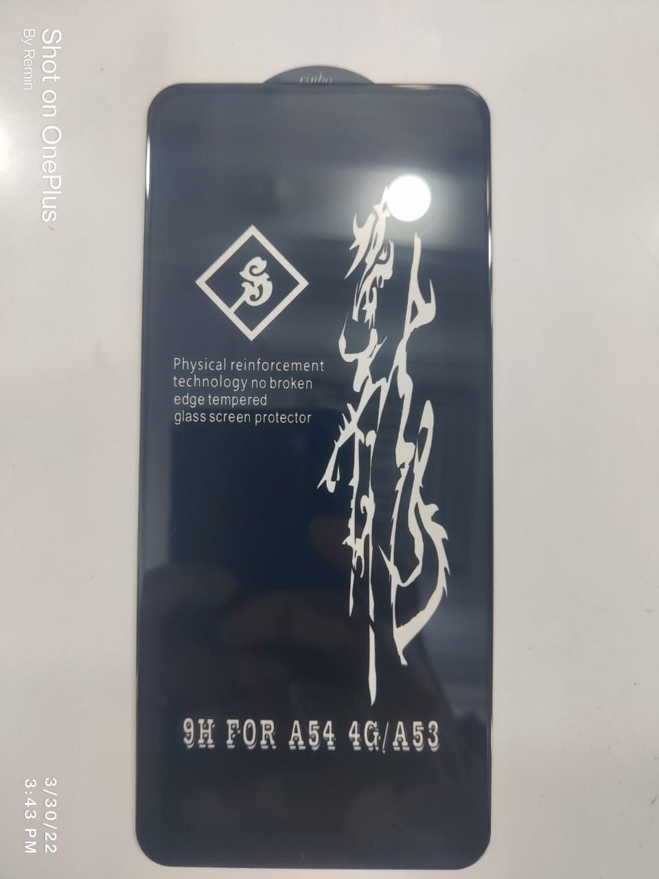 OPPO A54 (4G) / A53 Rinbo Tempered Glass Screen Protector Glass 9H (Better than 6D/9D/11D)-Black