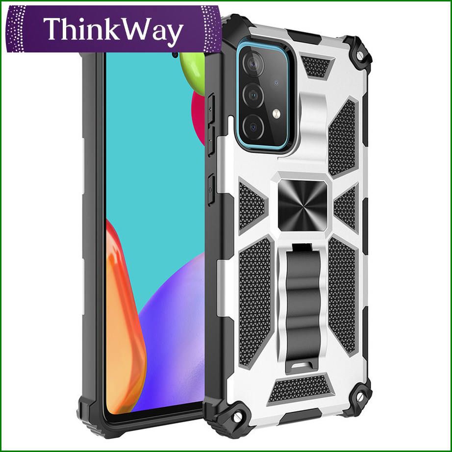 Hybrid Bumper Armor Cases Case [Dual Layer Design  Grade  heavy-duty  Shock absorption  Built-in Kickstand] For Samsung A02S 166.5mm & Samsung A02/M02