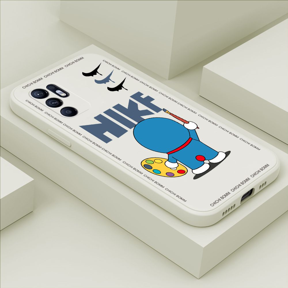 Hontinga for OPPO Reno6 Case Fashion Cat Phone Case Phone Case Soft Square Edge Silicone Cases Full Lens Cover Shockproof Protection Cover