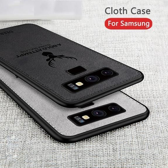 Samsung Galaxy Note 9 Phone Cover Shockproof Deer Cloth - Light Ash & Black