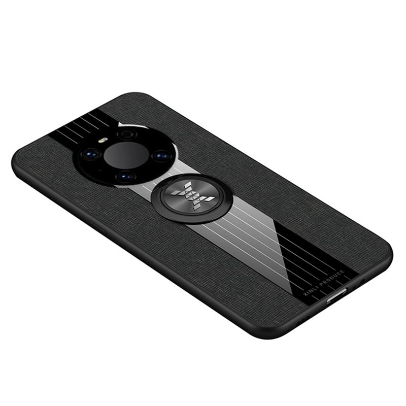 for HUAWEI Mate 40 Case Cover Soft Silicone Frame and Magnetic Ring Holder Back Cover HUAWEI Mate 40 Case(Black)