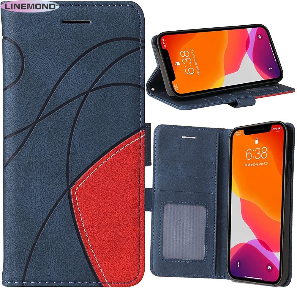 Wallet Case for Google Pixel 6a 5G, Splicing Matching PU Leather Flip Case with Kickstand for Google Pixel 6a 5G, Blue