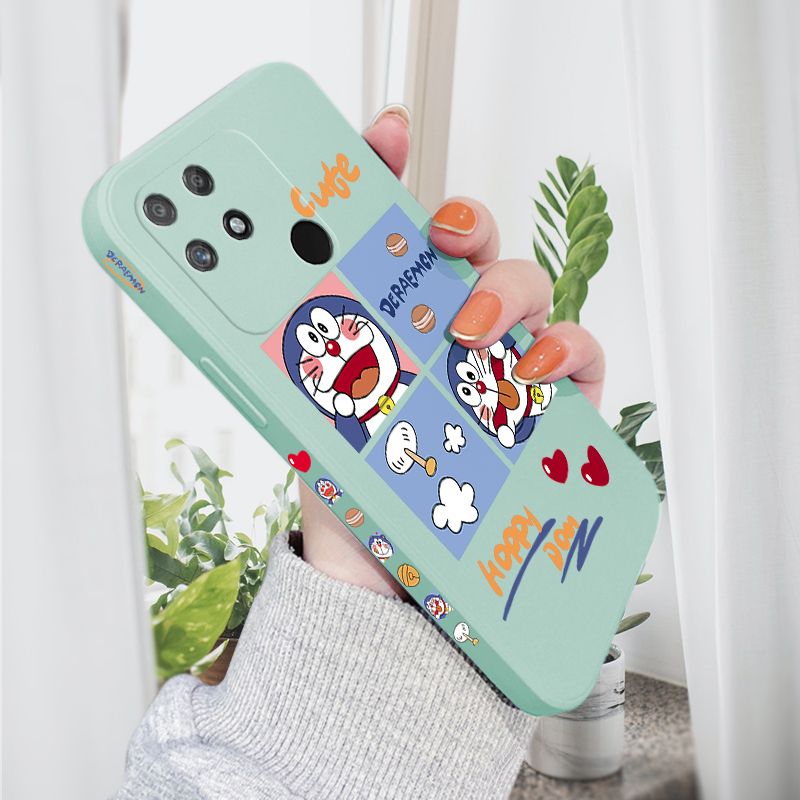 AMORVOR for Realme Narzo 50A Back Cover Cute Happy Cartoon Side design Soft Case Multicolor Liquid Silicone Phone Cases