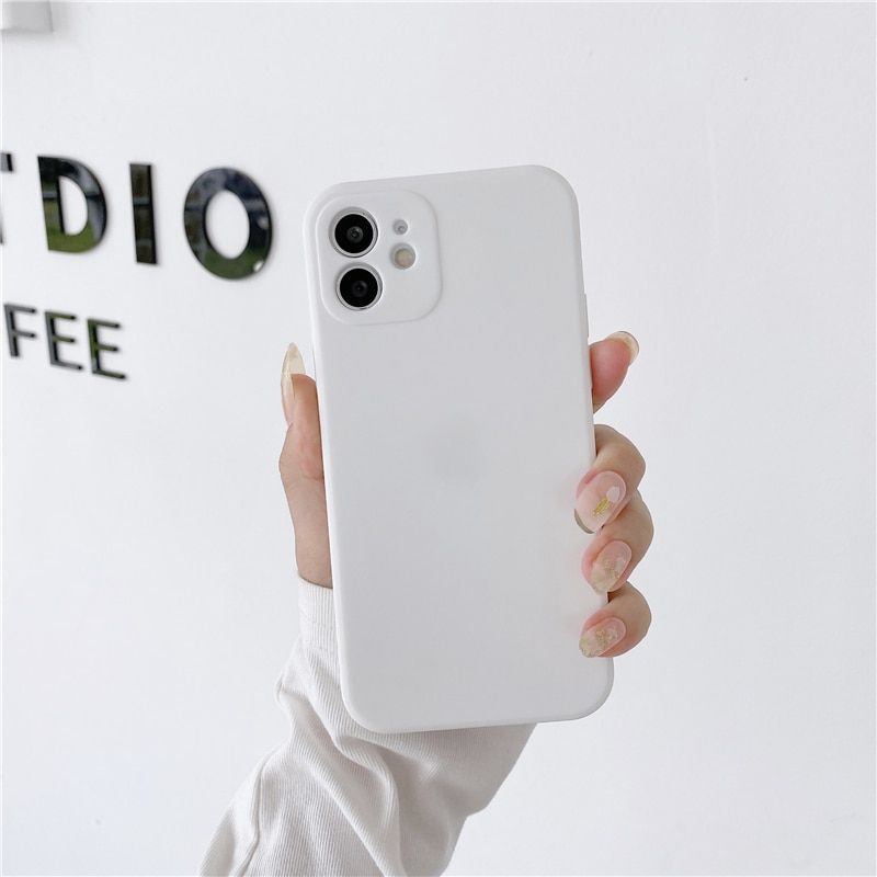 Soft Silicone Candy Colour Phone Case For iPhone 11 12 Pro Max 13Mini Camera Protection XS X XR 7 8 Plus SE2020 Matte Shockproof