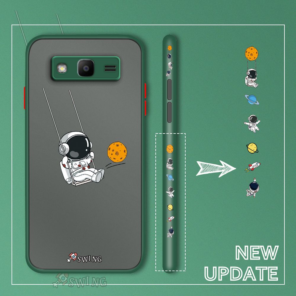 UCUC for Samsung Galaxy J2 Prime Back Cover Swing Astronaut Side Printed Design Phone Case Ultra Thin Frosted Cover Shockproof Phone Cover