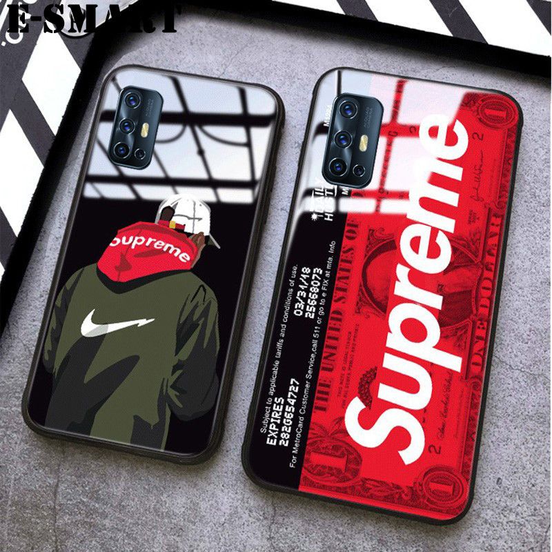 Supreme Phone Case Vivo V17 Back Cover Tempered Glass Protector Mirror Cases SUP Superme Supreme Design Vivo V17 Case