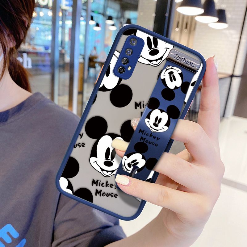 UCUC for Realme Narzo 20 Pro Wrist Strap Case Cute Mouse Avatar Wristband Printing Cover Shockproof Ultra Thin Phone Case