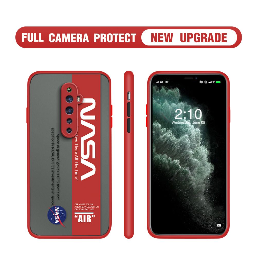 Hontinga for OPPO Reno2 Z / Reno2 F Case Astronaut Space Logo Cases Edge Frosted Transparent Phone Cover