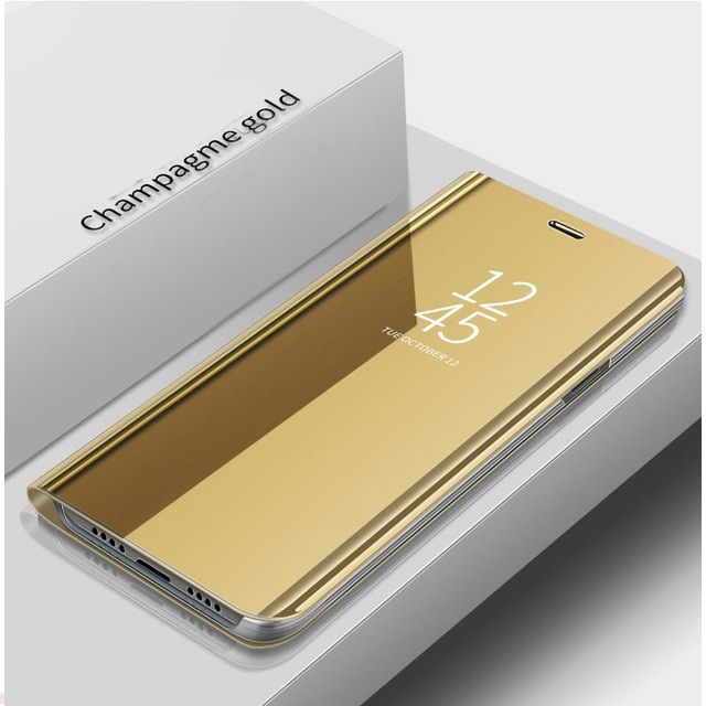 for readmi 9c nfc case smart mirror flip phone covers for xiaomi redmi 9c nfs 9a 9t 9 c a t redmi9c redmi9a magnetic stand coque