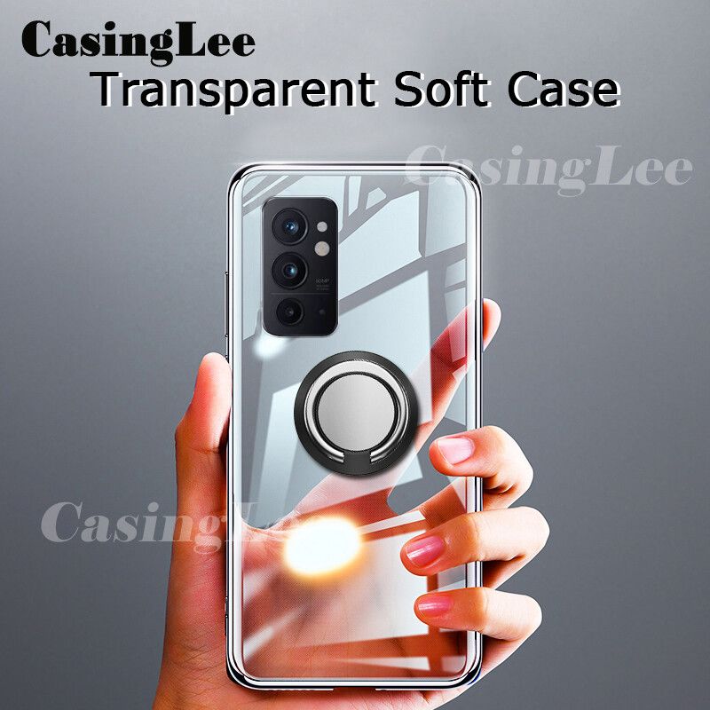 CasingLee for OnePlus 9 RT Pro Case Soft Clear Transparent Shockproof Car Magnetic Holder Ring Back Cover Casing Hp OnePlus 9 RT Phone cases cover For girls and Boys