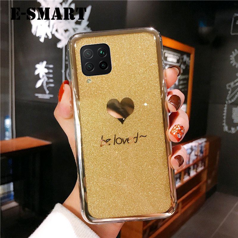 Phone Case Samsung Galaxy M62 Back Fashion Couple Cases Bling Gold Glitter Be Loved Soft Silicone Protector Cover Samsung M62 case