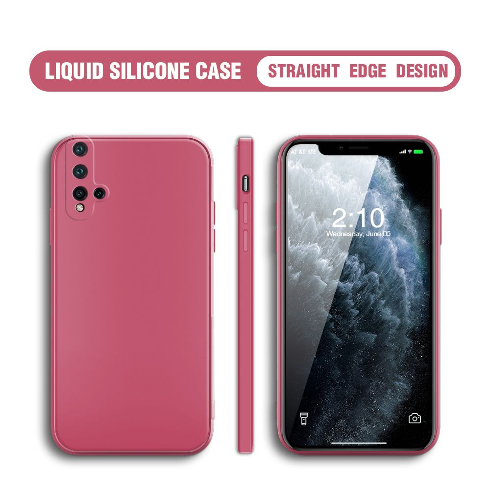 Jizetin for Huawei Nova 5T / Honor 20 Case Thin Soft Luxury Square Liquid Silicone Phone Case Candy Cover