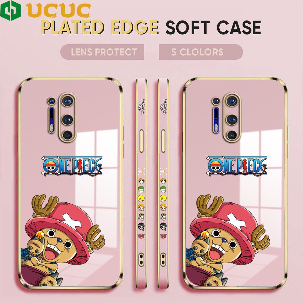 UCUC for OnePlus 8 Pro Case Creative Cartoon Chopper Luxury 6D Plating Soft Casing Silicone Ultra Thin Phone Cover
