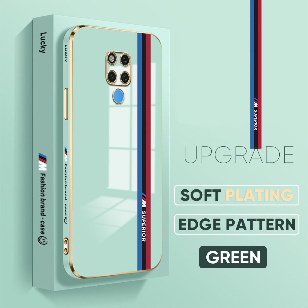 TA for Huawei Mate 20 X Back Cover + Free Lanyard Track Sign Luxury 6D Plating Case Side Pattern Soft Silicone Square Phone Cases