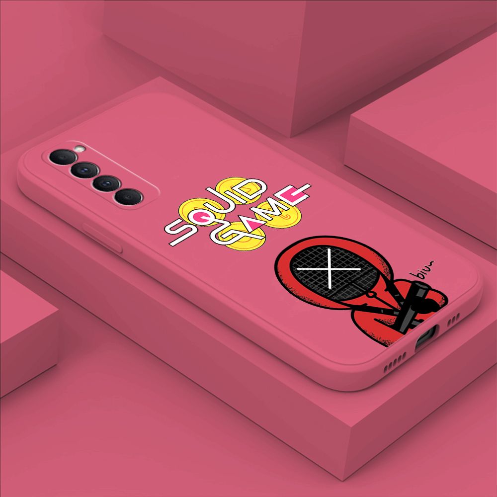 ZeroQiQi for OPPO Reno4 Pro Case Fashion Cartoon Electric Baton Judge Role Phone CoverSquare Liquid Silicone Trend Phone Case