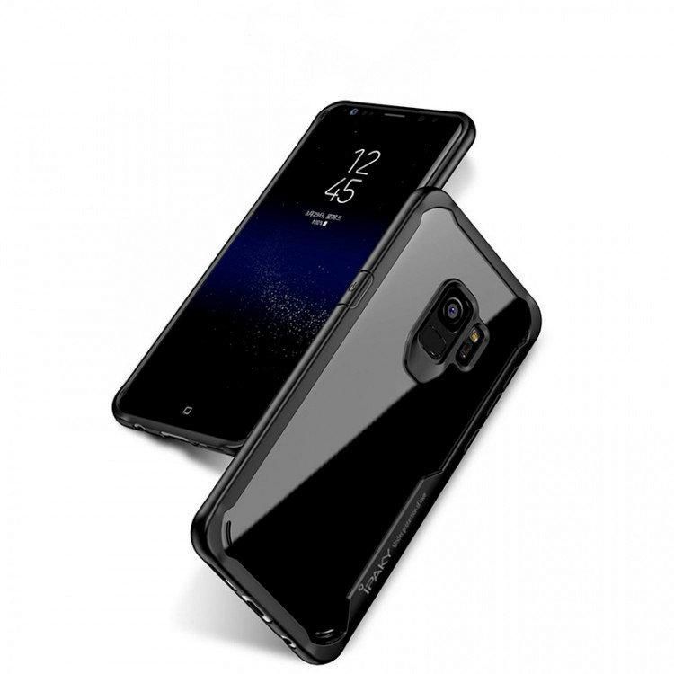 Ipaky Back Cover for Samsung J4 - Transparent and Black