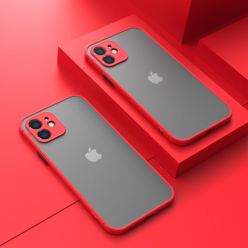 Shockproof Armor Matte Case For iPhone 11 12 13 Pro Max XR XS X 7 8 Plus SE Mini Luxury Silicone Bumper Clear Hard PC Cover Capa