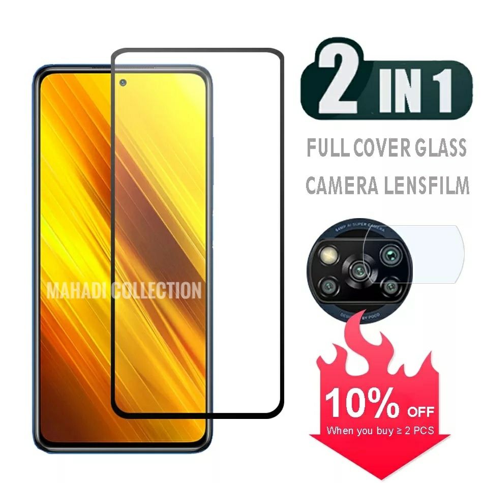 2-In1 Combo Pack (Front Screen Glass Protector And Camera glass Protector) For Xiaomi Poco Series