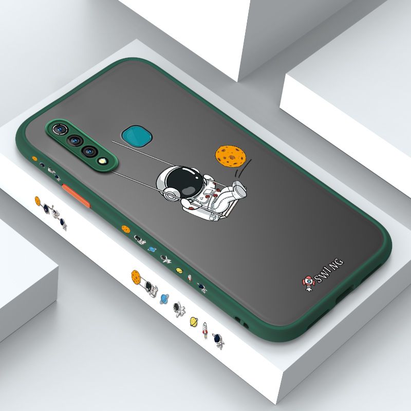 ZeroQiQi for Vivo Z1 Pro Case Astronaut Swinging Side Printing Cover Frosted Ultra Thin Protective Anti Fall Phone Case