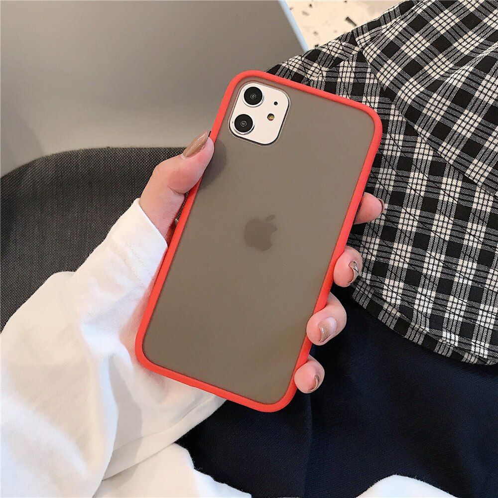 Mint Hybrid Simple Matte Bumper Phone Case For iPhone SE 2 11 Pro Xs MAX XR 6 6s 7 8 Plus Color Transparent Silicone Back Cover