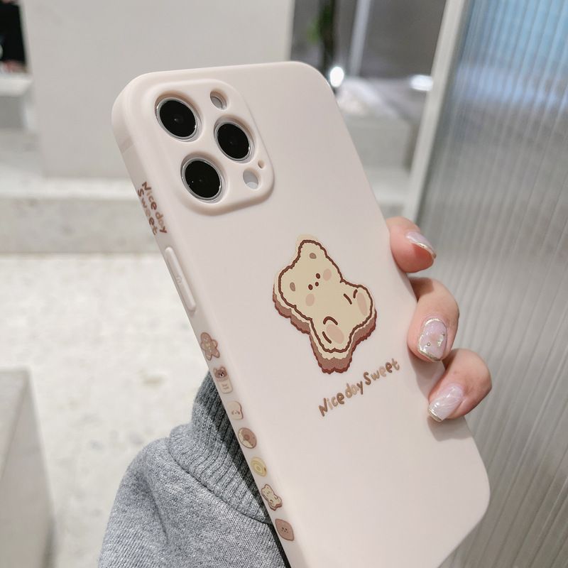 Biscuits Bear Pattern CaseSoft Silicone Cover Mobile Phone Protective Case
