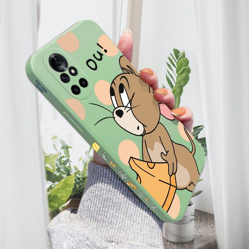 AMORVOR for Huawei Nova 8 Pro Back Cover Cartoon Cute Lovely Side design Soft Case Liquid Silicone Phone Cases