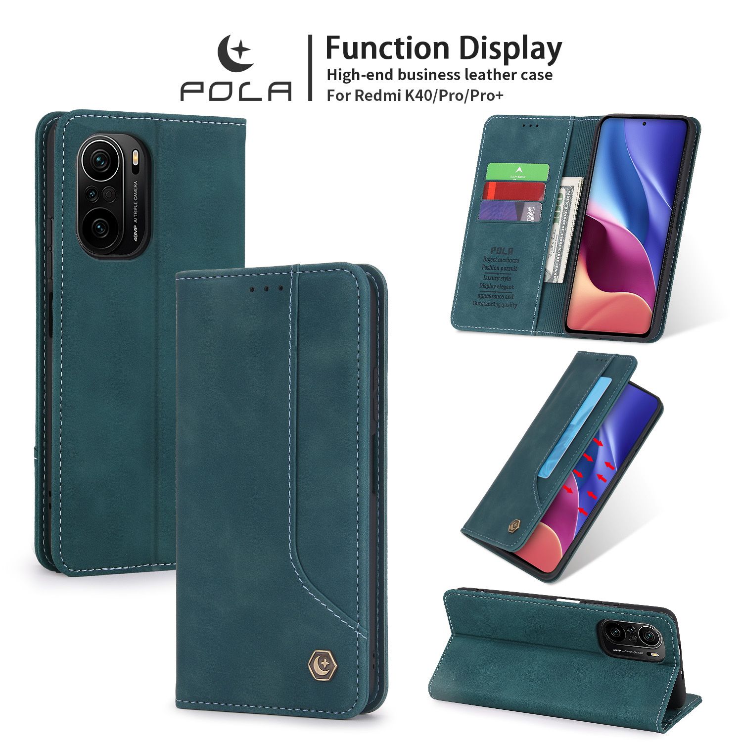 Case For Xiaomi Poco F3 Phone Case Premium Retro Leather Magnetic Card Wallet Holder Case Shockproof TPU Inner Flip Stand Cover