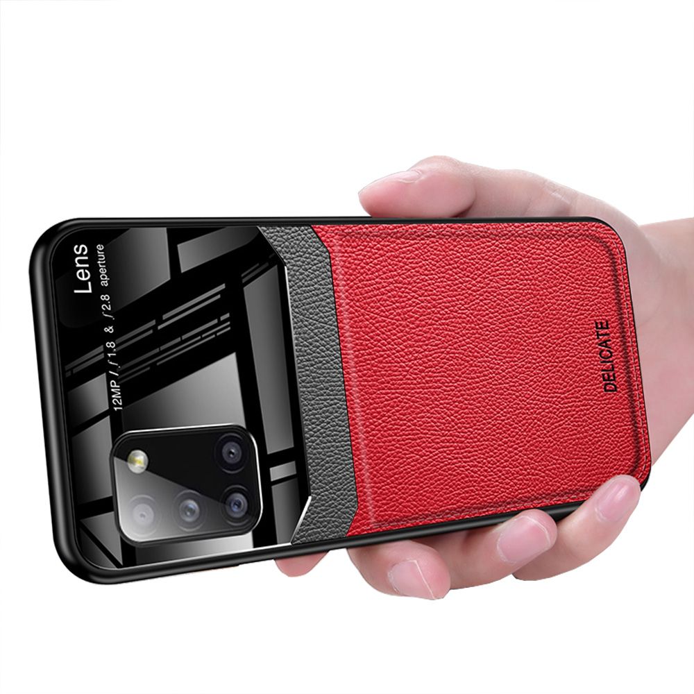 Case For Samsung Galaxy A31 Leather Mirror Tempered Glass Shockproof Phone Back Cover
