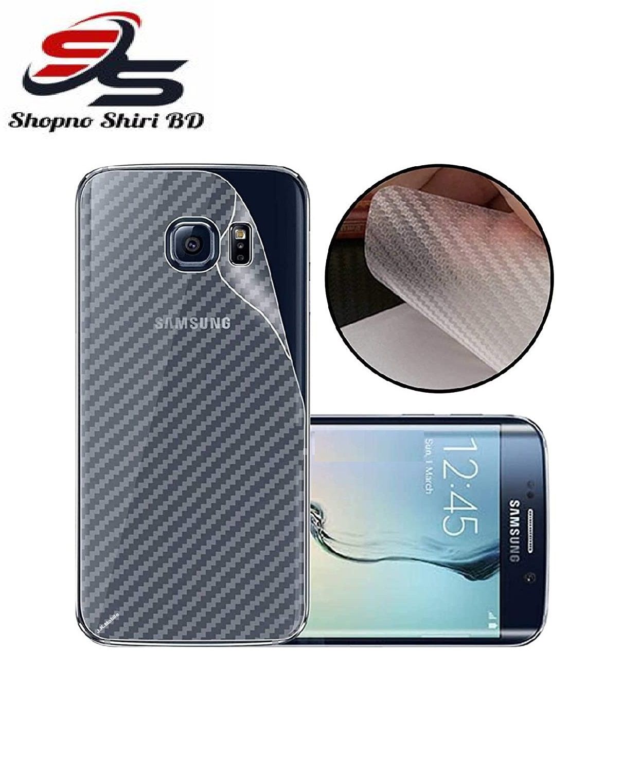 Samsung Galaxy S6 Edge Carbon Fiber Sticker Vinyl  Back Poly Skin Protector