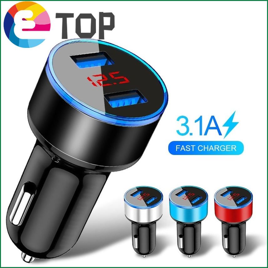 4.8A LED Display USB Phone Charger Car-Charger for Xiaomi Samsung For For Iphone 12 11 Pro 7 8 Plus Mobile Phone Adapter Car Charger