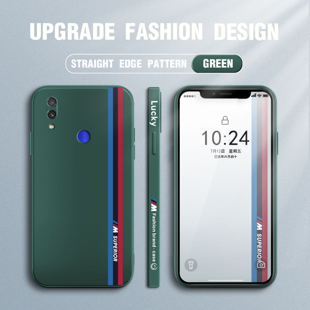 Jizetin for Redmi Note7 / Note 7 Pro Back Cover Simple Graffiti Track Side Design Liquid Silicone Phone Case Soft Full Camera Protect Phone Cases