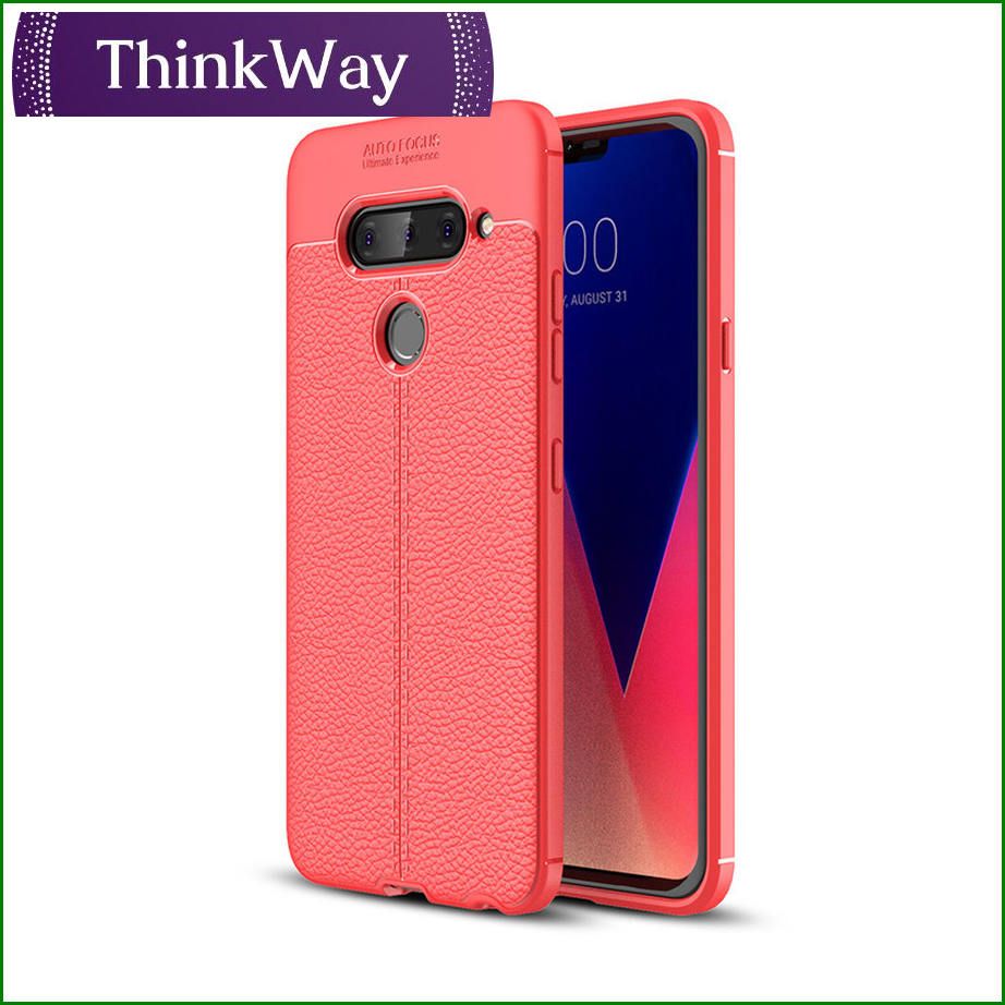 Shockproof luxury PU leather TPU back shell lychee leather pattern all-inclusive soft rubber business leather pattern mobile phone case For LG G7 & LG G6/G6 Pro
