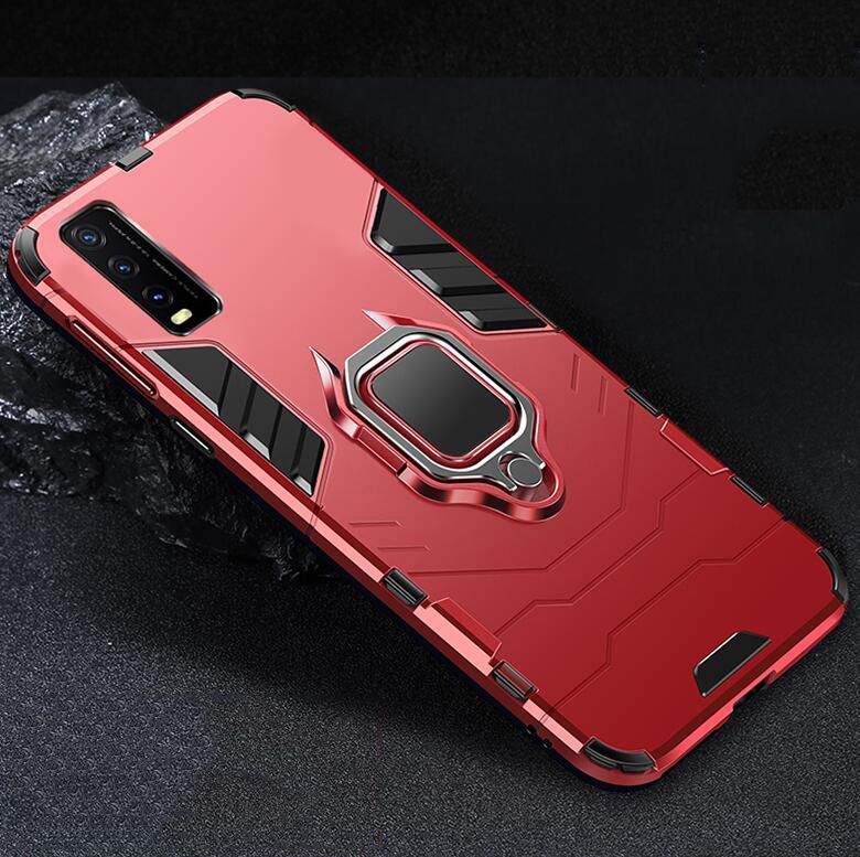 icasecover for VIVO Y20/Y20G/Y20 2021/Y12s/Y12A Hard Case Hybrid Shockproof Car Magnetic Ring Buckle Stand Back Cover
