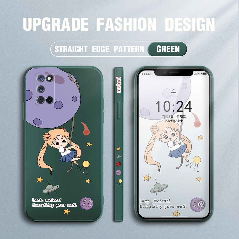 UCUC for OPPO A52 / A92 Back Cover Beauty Warrior Ultra Thin Soft Luxury Square Multicolor Liquid Silicone Phone Case