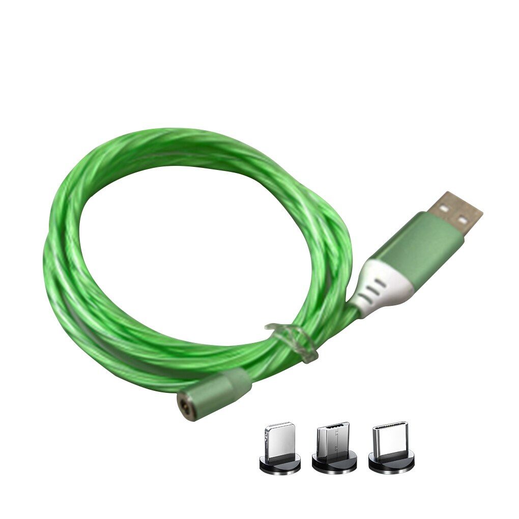 LED Magnetic USB Cable Fast Charging Type C Cable Magnet Charger Data Charge Micro luminous Cable Mobile Phone Cable USB Cord