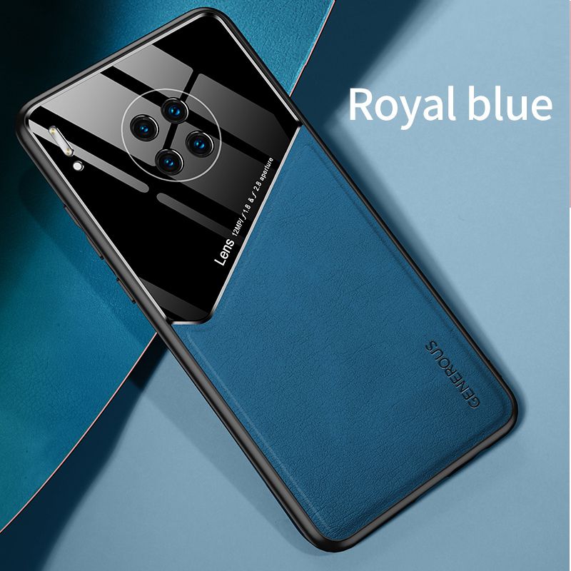 For Huawei Mate30 Case Mix Color Fashion Slim Back Cover Camera Protection Hardcase Leather Business Casing Compatible with Magnetic Car Holder