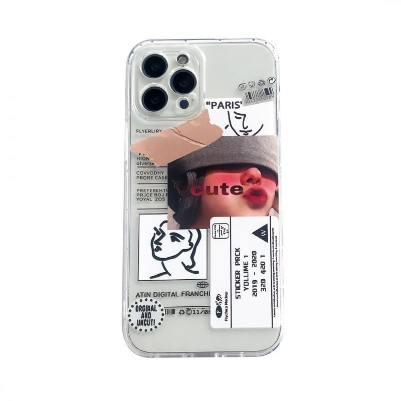 Olige Case Realme C21 C20 C17 C15 C12 C11 C3 C2 Realme 8 Pro 7 Pro 7i 6i 6 5i 5s Tide Brand Art Couple Boy Cute Girl illustration European American Style Label Shockproof TPU Soft Phone  Protector Cover