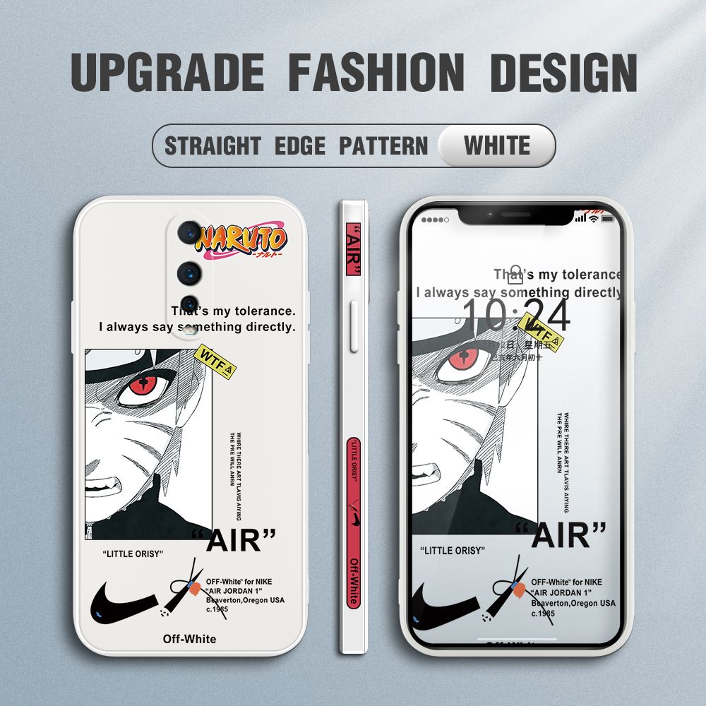 Jizetin for OPPO R17 Pro Case Side Design Phone Cover Anime Uzumaki Naruto Cover Square Edge Pattern Liquid Silicone Trend Case
