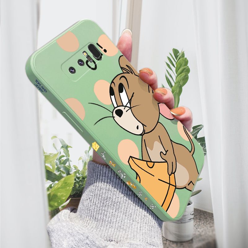 AMORVOR for Samsung Galaxy Note 8 Back Cover Cartoon Cute Lovely Side design Soft Case Liquid Silicone Phone Cases