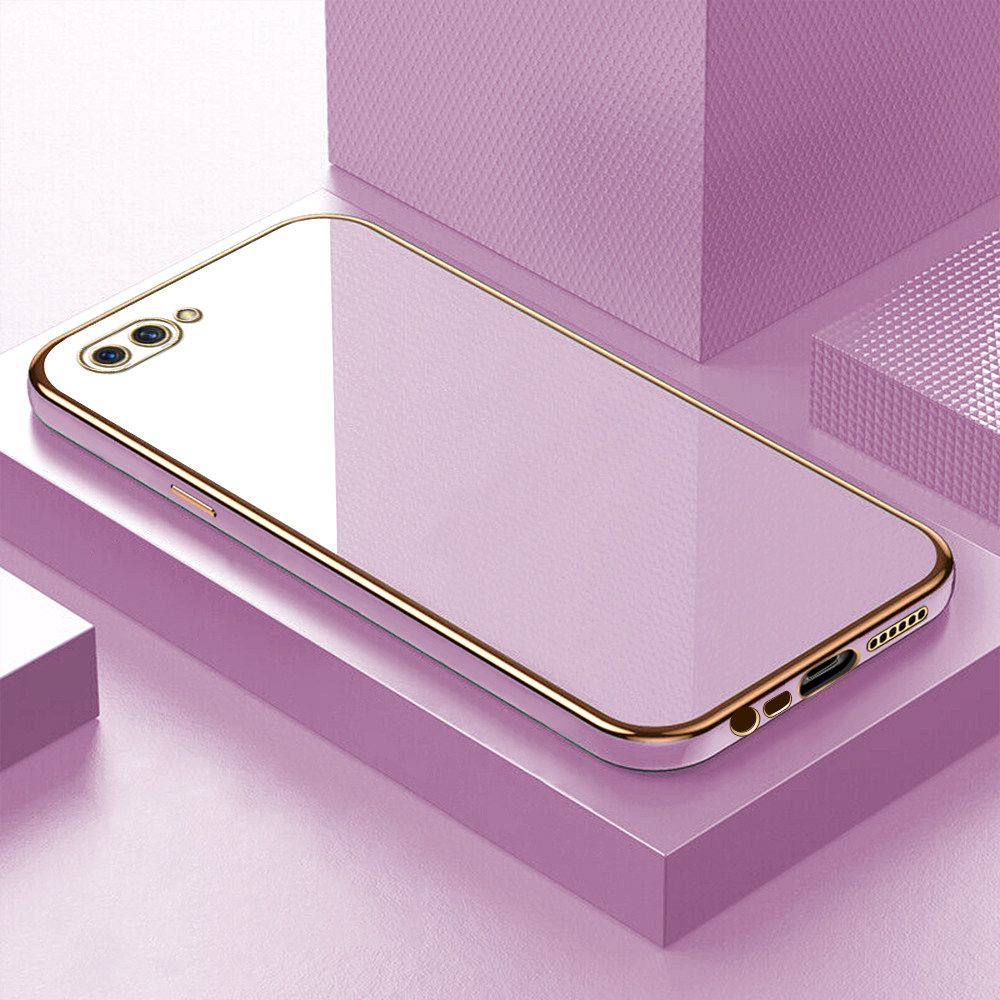 Luxury 6D Plating Soft Casing Silicone Square Frame Phone Case For OPPO A12E Case Shiny Bling Back Cover + Free Lanyard