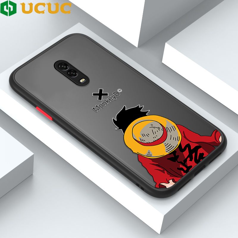 UCUC for OnePlus 6T Back Cover Back Shadow Luffy Frosted Transparent Hard Phone Case Thin Shockproof Full Cover Camera Protect Case