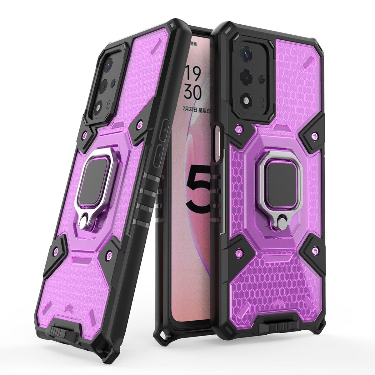 Case for Oppo A93s 5G Latest Type Honeycomb Space Capsule Double Layer Material Protective Cover Compatible with Magnetic Car
