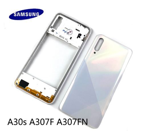 For Samsung Galaxy A30S Housing Frame with Battery Cover Replacement Back Battery Cover  Glass Case