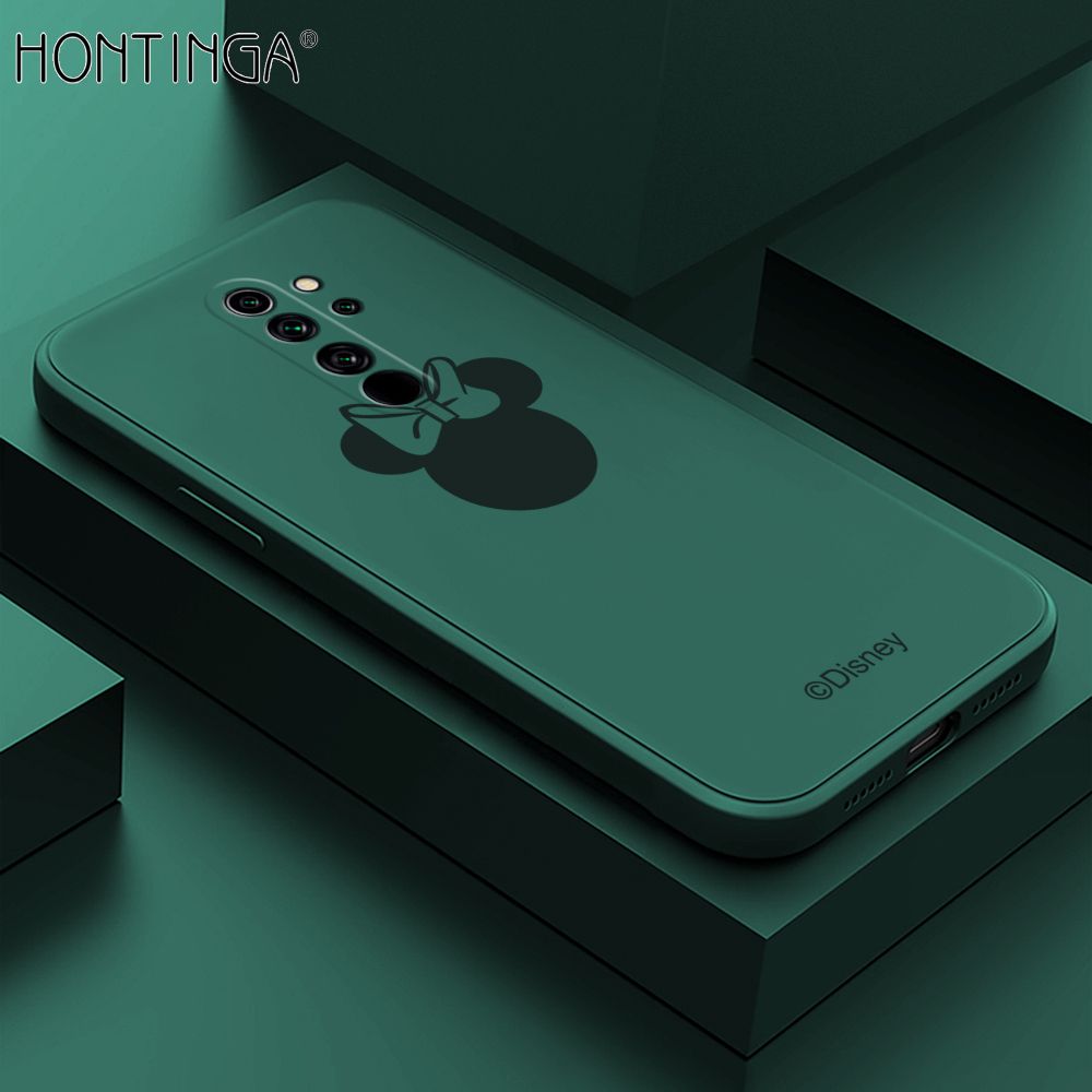 Hontinga for Xiaomi Redmi Note 8 Pro Case Cartoon Mouse Phone Case Soft Square Edge Silicone Cases Full Lens Cover Shockproof Protection Cover