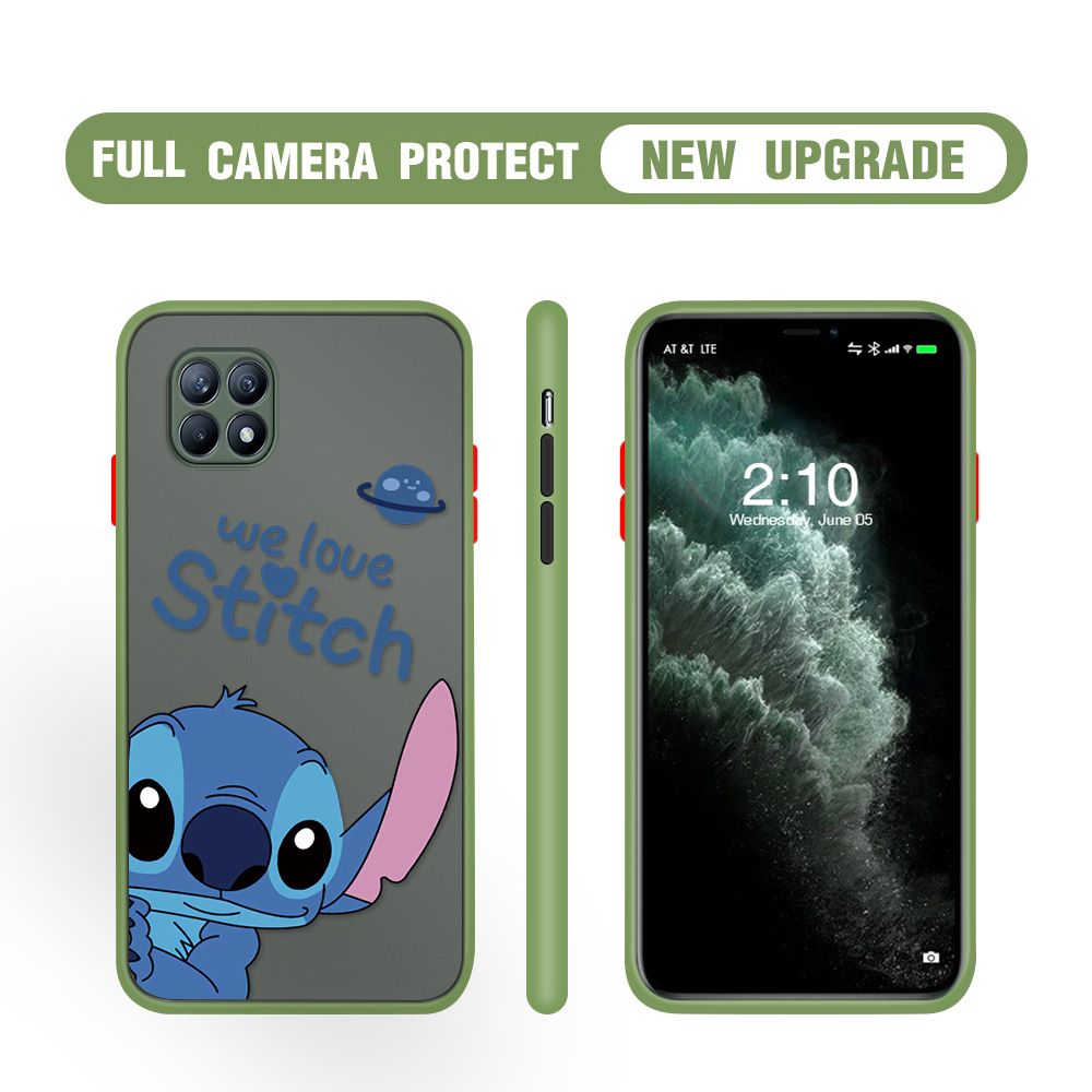 Hontinga for OPPO Reno 4 SE Case Cute Cartoon Cases Edge Frosted Transparent Phone Cover