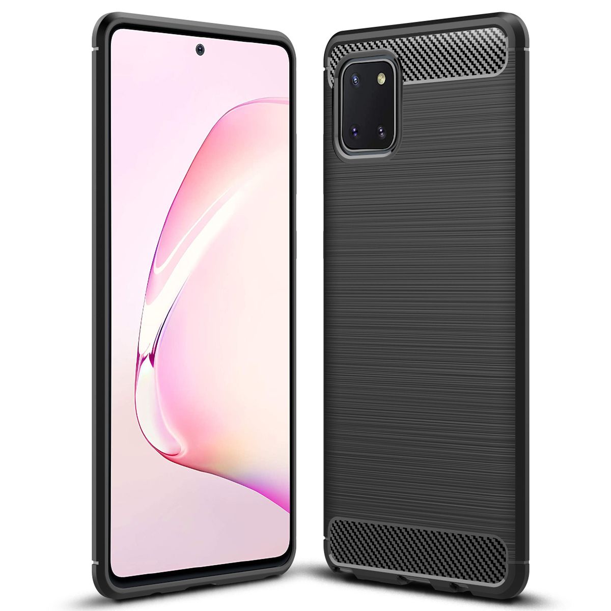 For Samsung Galaxy Note 10 Lite Case Carbon Fiber TPU Shockproof Soft Silicone Phone Cover