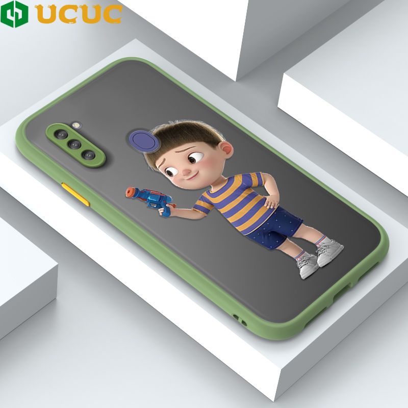 UCUC for Samsung Galaxy A11 M11 Back Cover Naughty Little boy Frosted Transparent Hard Phone Case Thin Shockproof Full Cover Camera Protect Case